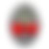 Cabochon cerise ovale, résine ou verre