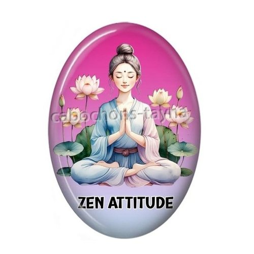 Cabochon zen attitude ovale, résine ou verre