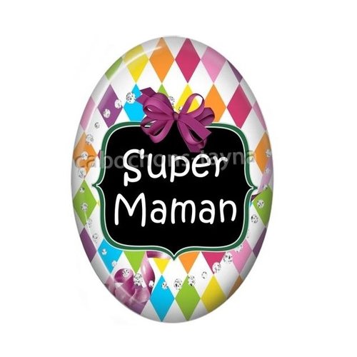 Cabochon super maman ovale, résine ou verre
