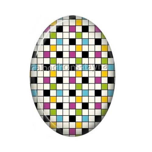 Cabochon carreaux ovale, résine ou verre