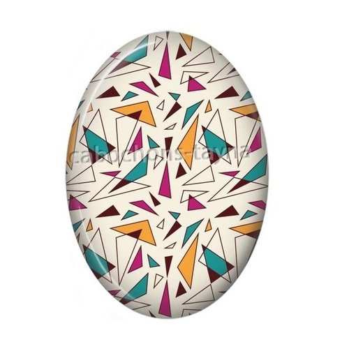 Cabochon géométrique ovale, résine ou verre
