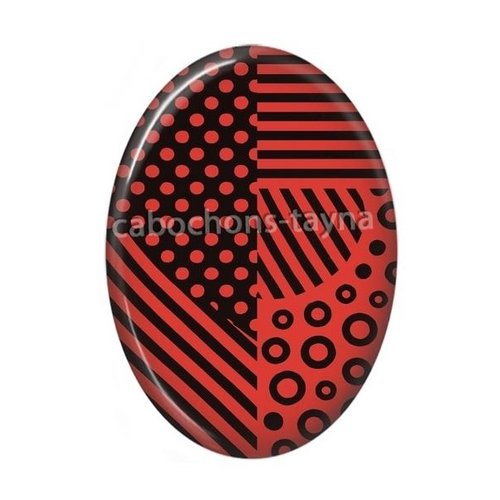 Cabochon géométrique ovale, résine ou verre