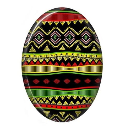 Cabochon tribal, aztèque ovale, résine ou verre