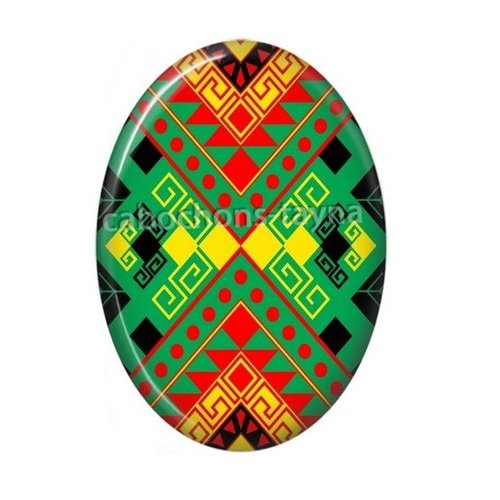 Cabochon tribal, aztèque ovale, résine ou verre