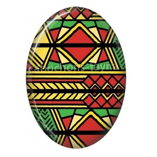 Cabochon tribal, aztèque ovale, résine ou verre