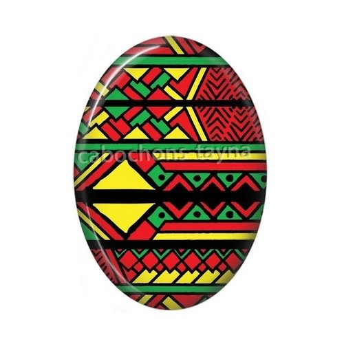 Cabochon tribal, aztèque ovale, résine ou verre
