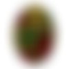 Cabochon tribal, aztèque ovale, résine ou verre