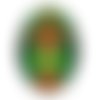 Cabochon tribal, aztèque ovale, résine ou verre