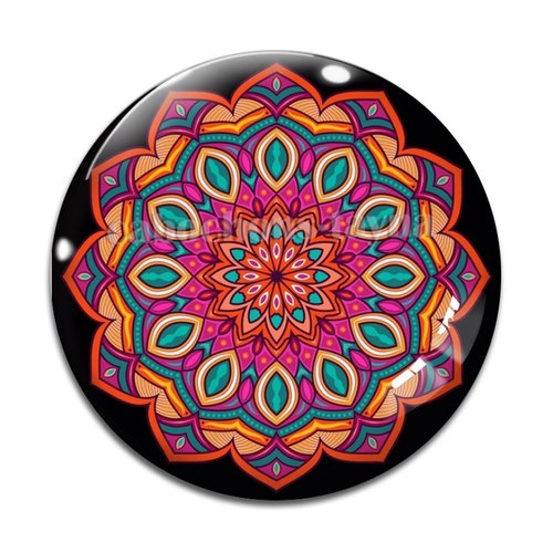 Cabochon mandala, résine ou verre rond différente taille