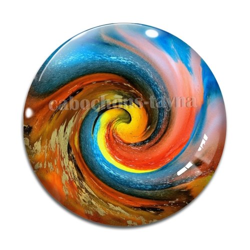 Cabochon abstrait, résine ou verre rond différente taille