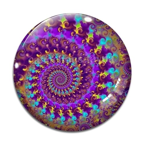 Cabochon spirale abstrait, résine ou verre rond différente taille