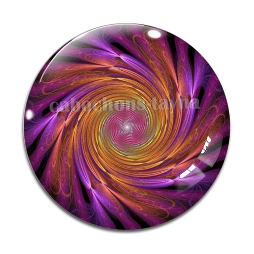 Cabochon spirale abstrait, résine ou verre rond différente taille