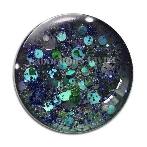 Cabochon fond paillette, résine ou verre rond différente taille