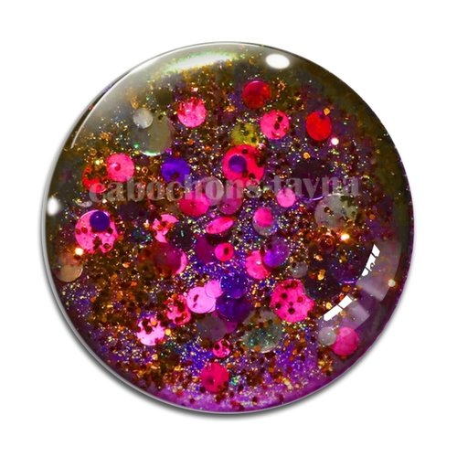 Cabochon fond paillette, résine ou verre rond différente taille