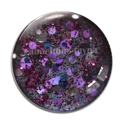 Cabochon fond paillette, résine ou verre rond différente taille