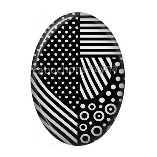 Cabochon géométrique ovale, résine ou verre