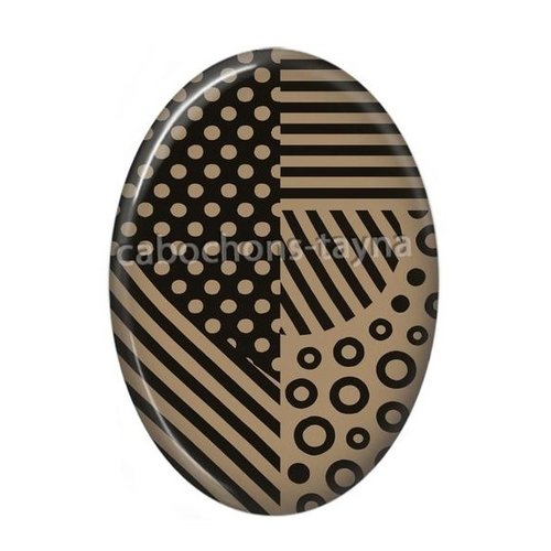 Cabochon géométrique ovale, résine ou verre
