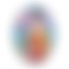 Cabochon bouddha méditation ovale, résine ou verre
