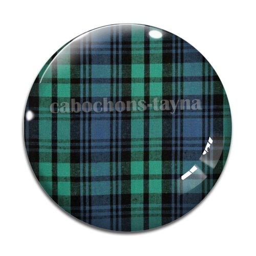 Cabochon tissus madras, résine ou verre rond différente taille