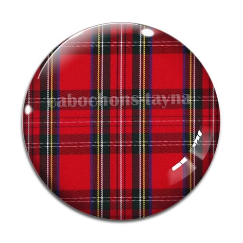 Cabochon tissus madras, résine ou verre rond différente taille
