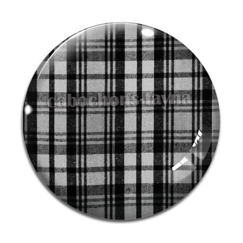 Cabochon tissus madras, résine ou verre rond différente taille