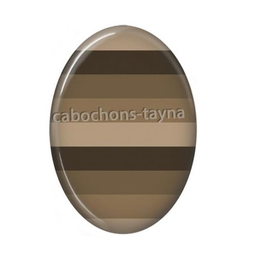 Cabochon rayure ovale, résine ou verre