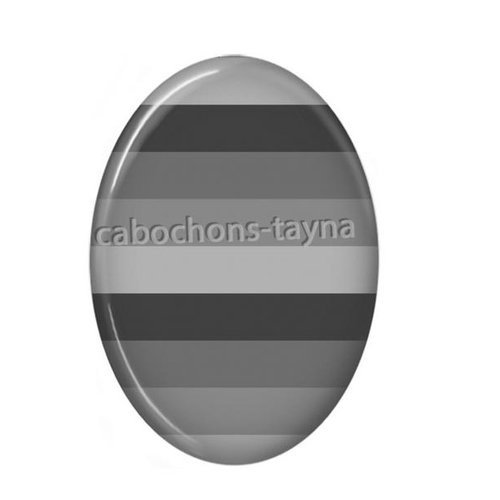 Cabochon rayure ovale, résine ou verre