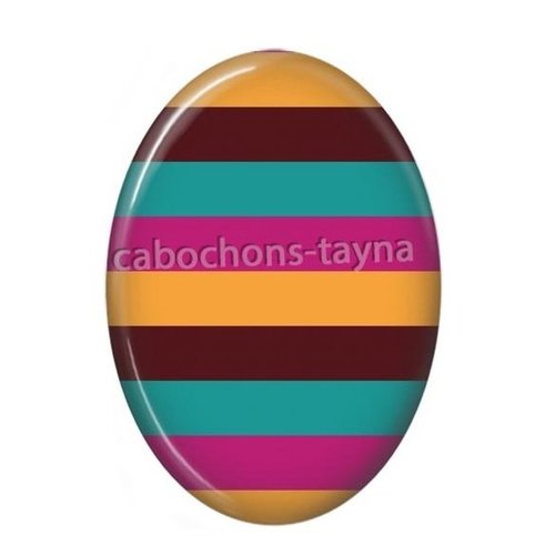 Cabochon rayure ovale, résine ou verre