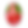 Cabochon cerise ovale, résine ou verre