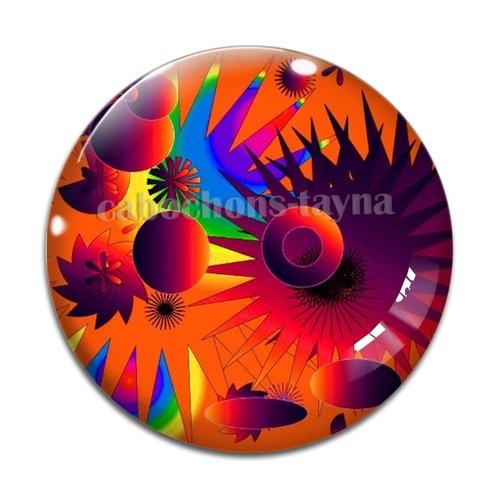 Cabochon forme abstrait, résine ou verre rond différente taille