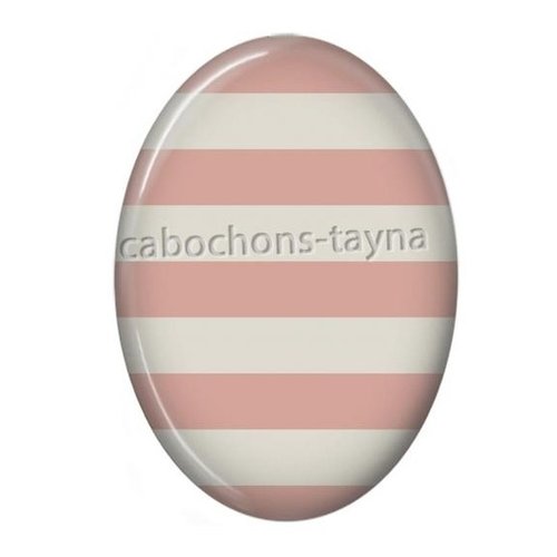 Cabochon motif rayure ovale, résine ou verre