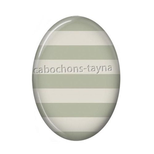 Cabochon motif rayure ovale, résine ou verre