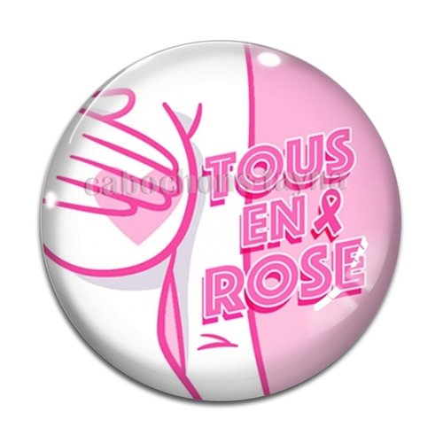 Cabochon octobre rose, cabochon résine ou verre rond différente taille