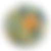 Cabochon fleur multicolore, résine ou verre rond différente taille