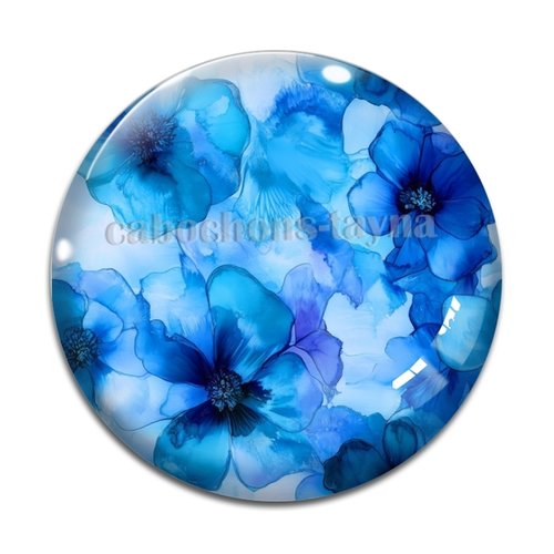 Cabochon fleur coquelicot, en résine ou en verre différente taille