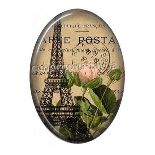 Cabochon paris ovale, résine ou verre