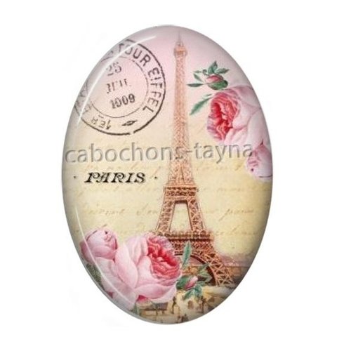Cabochon paris ovale, résine ou verre