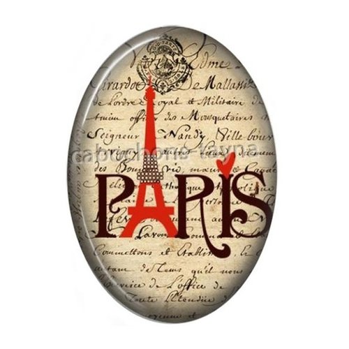 Cabochon paris ovale, résine ou verre