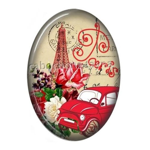 Cabochon paris ovale, résine ou verre