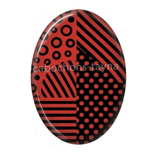 Cabochon géométrique ovale, résine ou verre