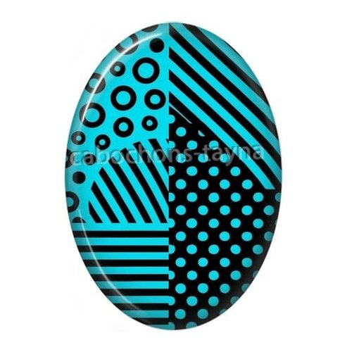 Cabochon géométrique ovale, résine ou verre