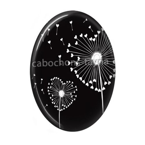 Cabochon pissenlit ovale, résine ou verre