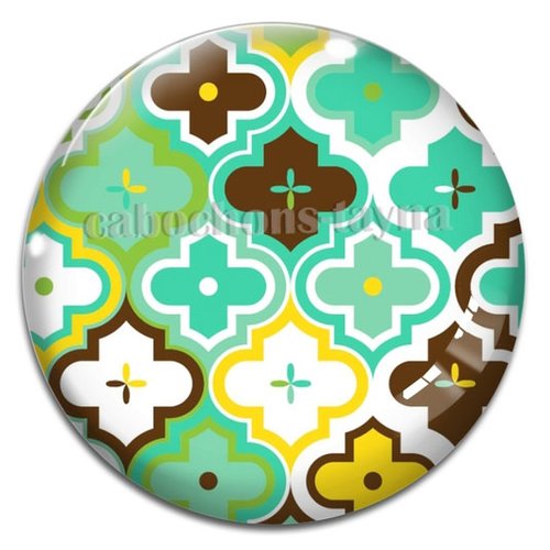 Cabochon fond géométrique, cabochon résine ou verre rond différente taille