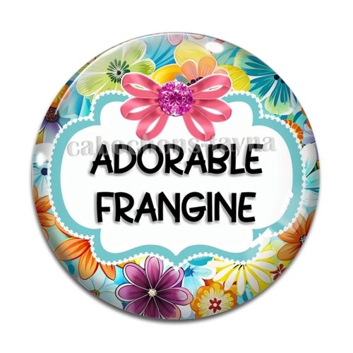 Cabochon adorable frangine, cabochon résine, verre rond différente taille