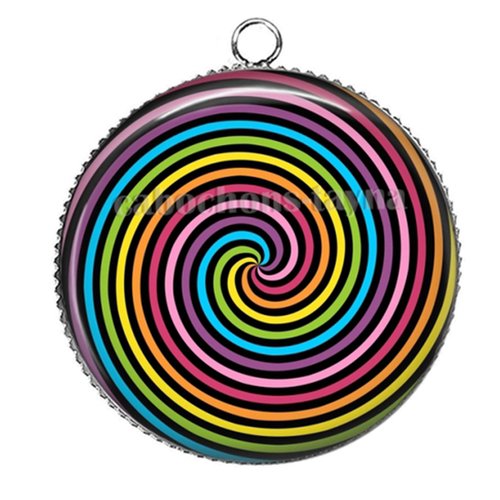 Pendentif spirale, cabochon 25 mm