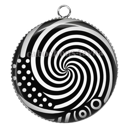 Pendentif géométrique, cabochon 25 mm
