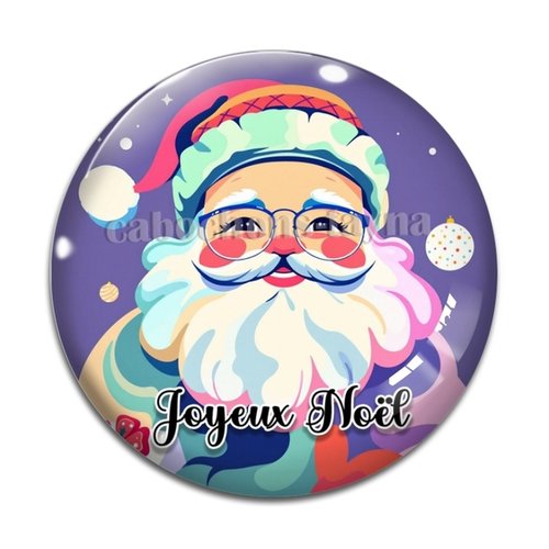 Cabochon papa noël, résine ou verre rond différente taille