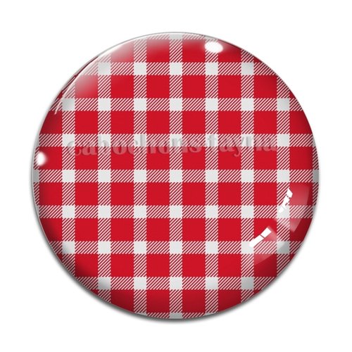 Cabochon carreaux rouge, résine ou verre rond différente taille