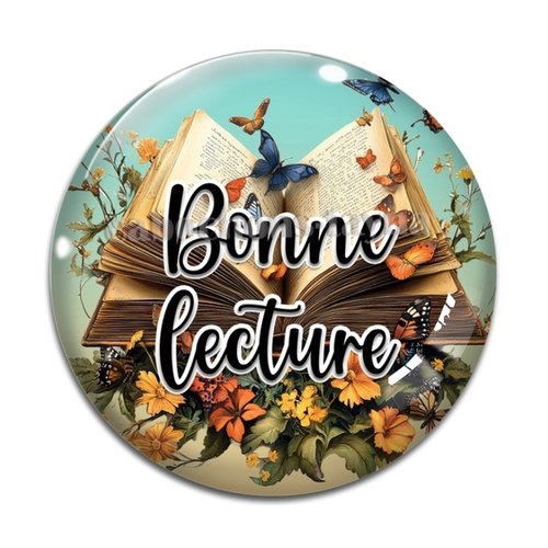 Cabochon bonne lecture, résine ou verre rond différente taille