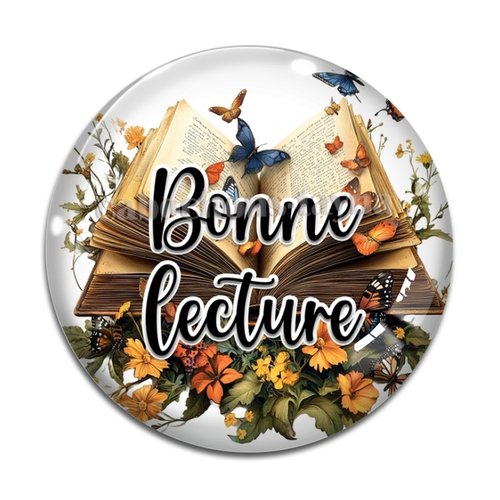 Cabochon bonne lecture, résine ou verre rond différente taille